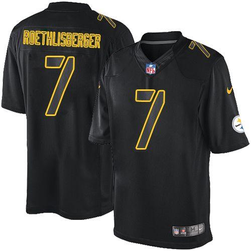 Pittsburgh Steelers #7 Ben Roethlisberger Black Men's Stitched Impact Limited Jersey Men's