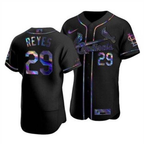 St. Louis St.Louis Cardinals #29 Alex Reyes Men's Iridescent Holographic Collection Jersey - Black Men's