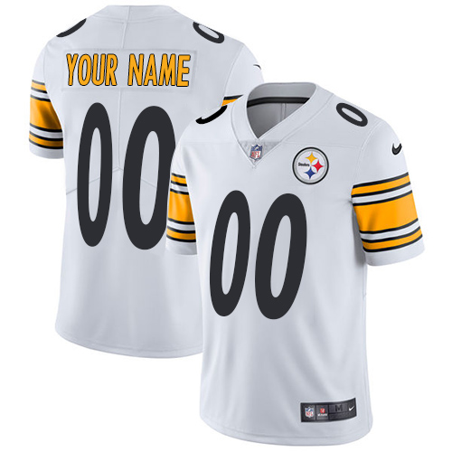 Pittsburgh Steelers Customized White Stitched Vapor Untouchable Limited Youth Jersey