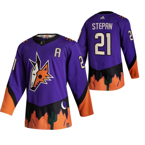 Arizona Arizona Coyotes #21 Derek Stepan Purple Men's Adidas 2020-21 Reverse Retro Alternate Jersey Men's