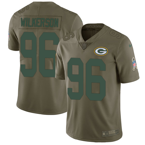 Green Bay Packers #96 Muhammad Wilkerson Olive Men's Stitched Limited 2017 Salute To Service Jersey Men's