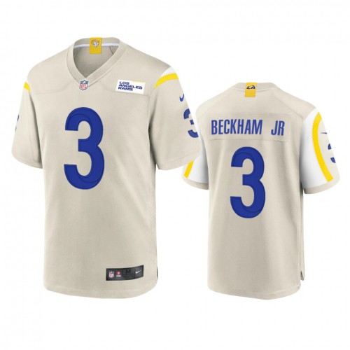 Los Angeles Los Angeles Rams #3 Odell Beckham Jr. Men's Game Jersey - Bone Men's