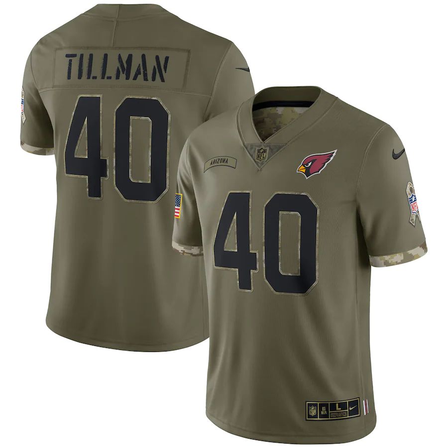 Arizona Cardinals #40 Pat Tillman Men's 2022 Salute To Service Limited Jersey - Olive