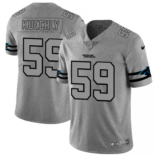 Carolina Carolina Panthers #59 Luke Kuechly Men's Gray Gridiron II Vapor Untouchable Limited Jersey Men's