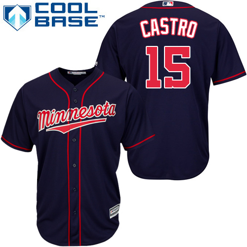 Minnesota Twins #15 Jason Castro Navy Blue Cool Base Stitched Youth Jersey Youth