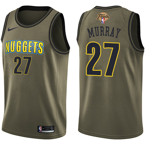 Nuggets #27 Jamal Murray Green 2023 Finals Patch Salute To Service Swingman Jersey