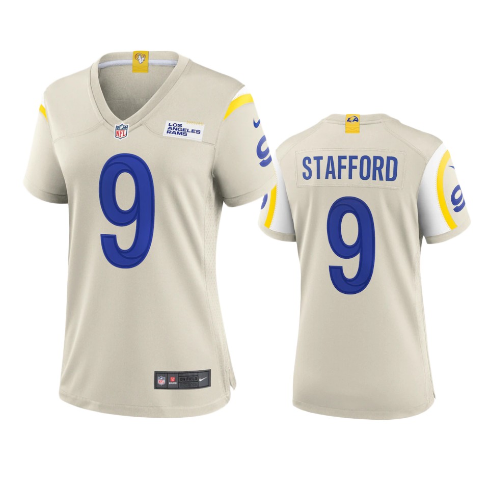 Los Angeles Rams #9 Matthew Stafford Women's Game Jersey - Bone