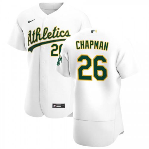 Oakland Oakland Athletics #26 Matt Chapman Men's White Home 2020 Authentic Player Jersey Men's