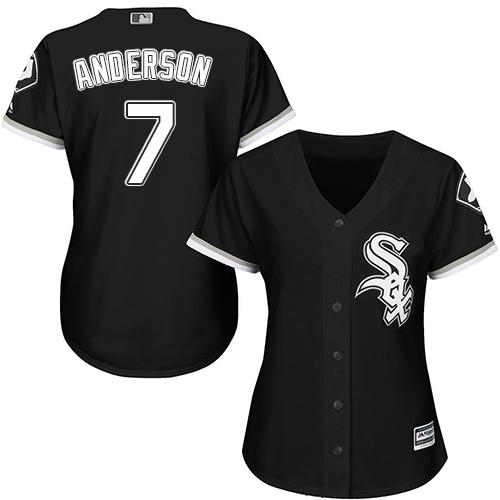 Chicago White Sox #7 Tim Anderson Black Alternate Women's Stitched Jersey Womens