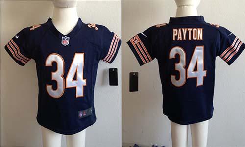Toddler Bears #34 Walter Payton Navy Blue Team Color Stitched Elite Jersey