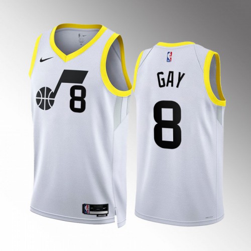 Utah Utah Jazz #8 Rudy Gay Mens Black 2022-23 Association Edition Jersey Mens