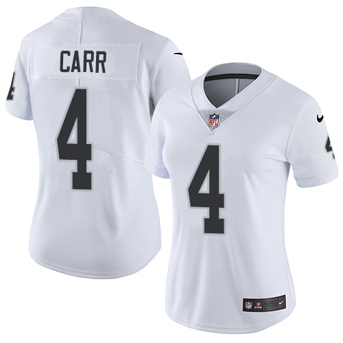 Raiders #4 Derek Carr White Women's Stitched Vapor Untouchable Limited Jersey