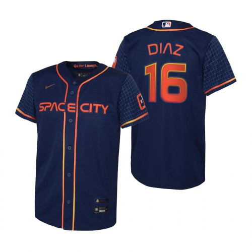 Houston Houston Astros #16 Aledmys Diaz Navy Youth 2022 City Connect Replica Jersey Youth