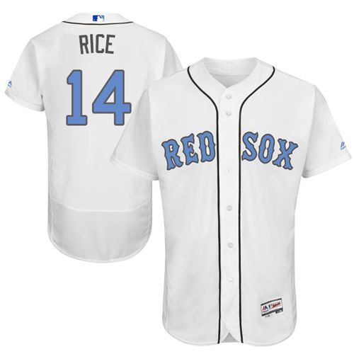 Boston Red Sox #14 Jim Rice White Flexbase Authentic Collection Father's Day Stitched Jersey Men's