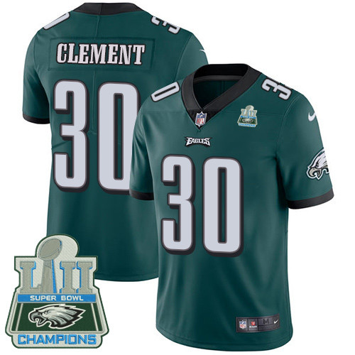 Philadelphia Eagles #30 Corey Clement Midnight Green Team Color Super Bowl LII Champions Men's Stitched Vapor Untouchable Limited Jersey Men's