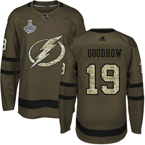 Adidas Tampa Bay Lightning #19 Barclay Goodrow Green Salute to Service 2020 Stanley Cup Champions Stitched Jersey Men's