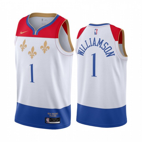 New Orleans Pelicans #1 Zion Williamson White Swingman 2020-21 City Edition Jersey Mens