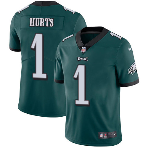 Eagles #1 Jalen Hurts Green Team Color Men's Stitched Vapor Untouchable Limited Jersey