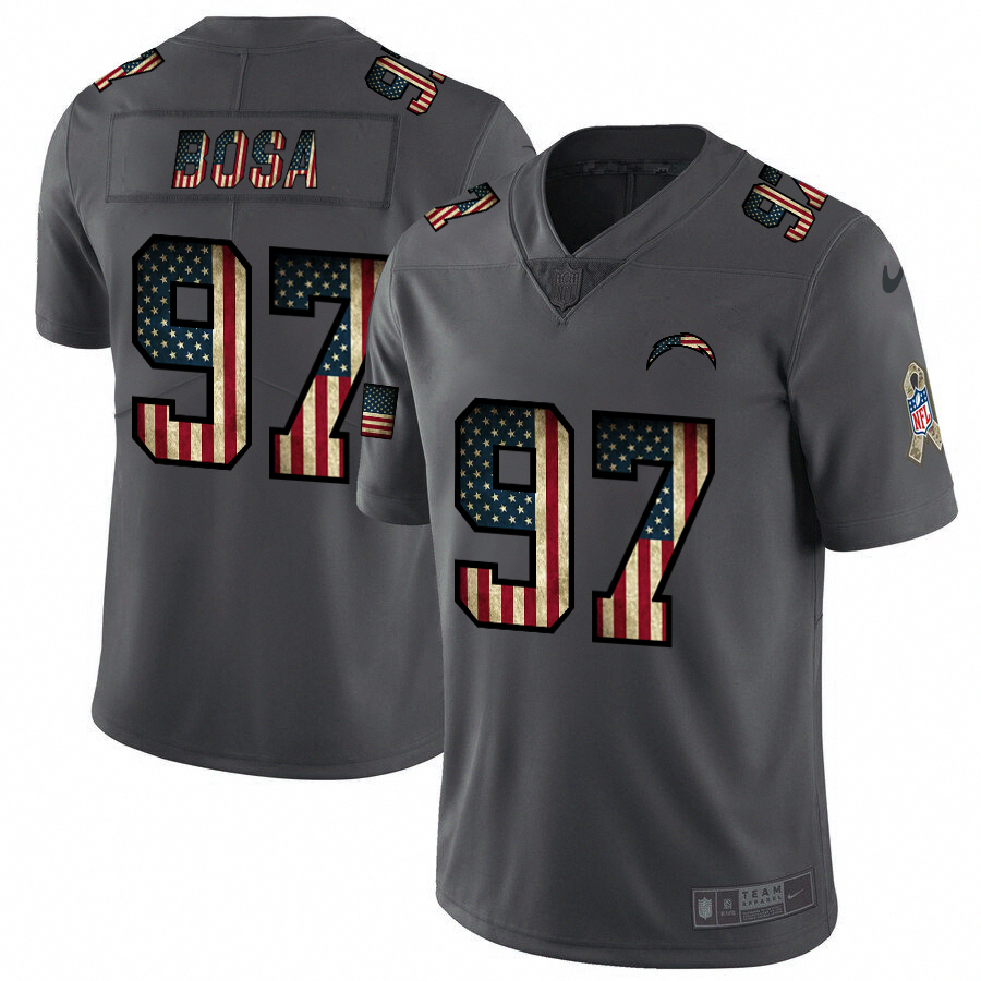 Los Angeles Chargers #97 Joey Bosa 2018 Salute To Service Retro USA Flag Limited Jersey