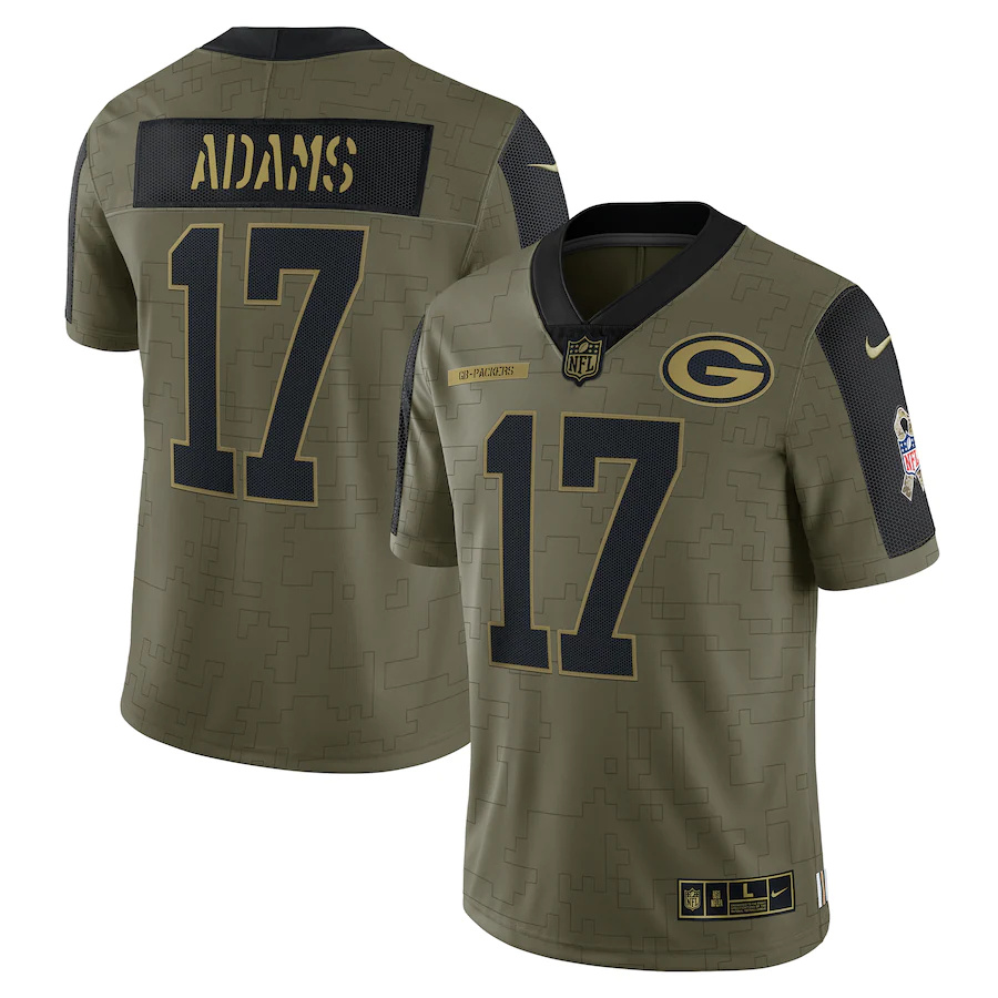Green Bay Packers #17 Davante Adams Olive 2021 Salute To Service Limited Player Jersey
