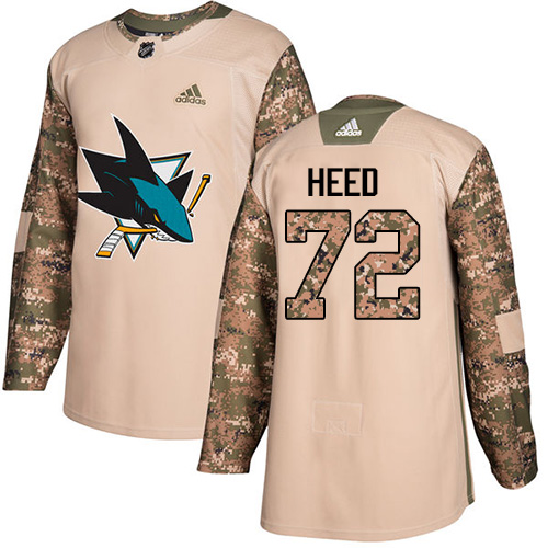 Adidas San Jose Sharks #72 Tim Heed Camo Authentic 2017 Veterans Day Stitched Jersey Men's