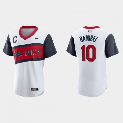 Cleveland Guardians #10 Harold Ramirez Men's White 2021 Little League Class Authentic Jersey Men's