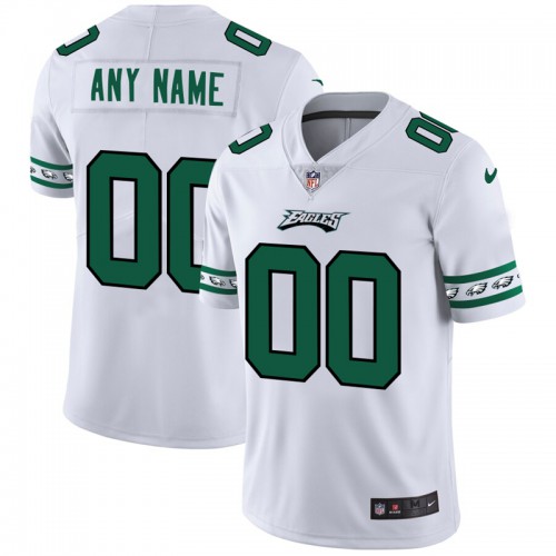 Philadelphia Eagles Custom White Team Logo Vapor Limited Jersey