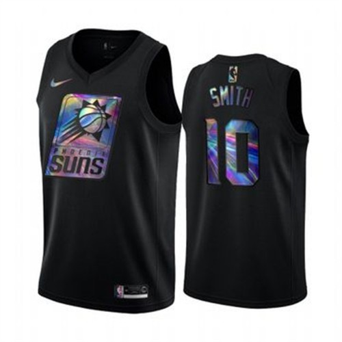 Phoenix Suns #10 Jalen Smith Mens Iridescent Holographic Collection Jersey - Black Mens