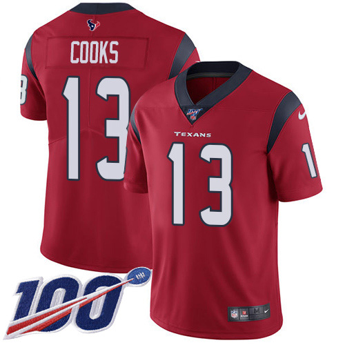 Texans #13 Brandin Cooks Red Alternate Youth Stitched 100th Season Vapor Untouchable Limited Jersey