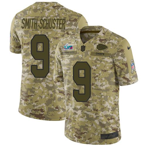 Chiefs #9 JuJu Smith-Schuster Camo Super Bowl LVII Patch Men's Stitched Limited 2018 Salute To Service Jersey