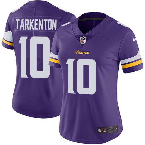 Vikings #10 Fran Tarkenton Purple Team Color Women's Stitched Vapor Untouchable Limited Jersey