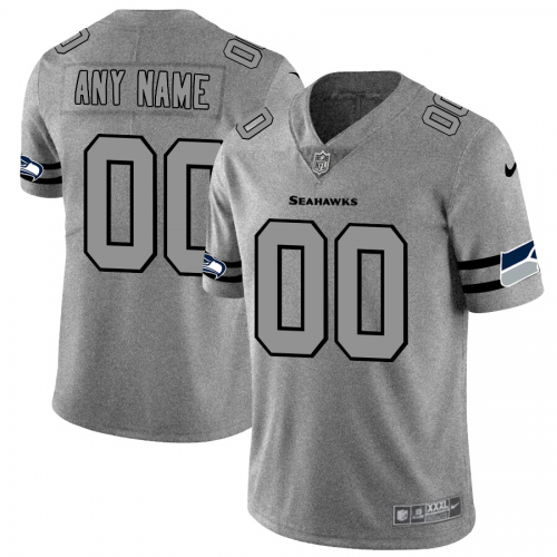 Seattle Seahawks Custom Men's Gray Gridiron II Vapor Untouchable Limited Jersey