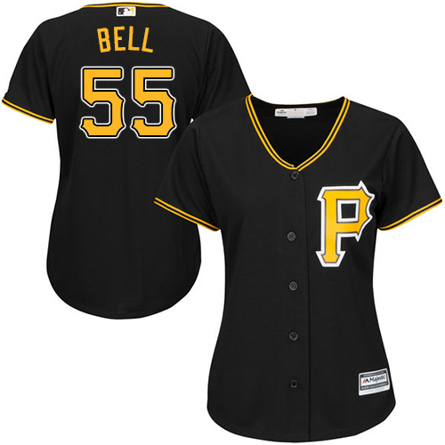 Pittsburgh Pirates #55 Josh Bell Black Alternate Women's Stitched Jersey Womens