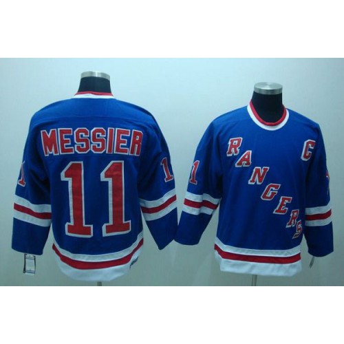 New York Rangers #11 Mark Messier Stitched Blue CCM Throwback Jersey Men's