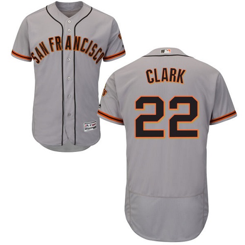 San Francisco Giants #22 Will Clark Grey Flexbase Authentic Collection Road Stitched Jersey Men's