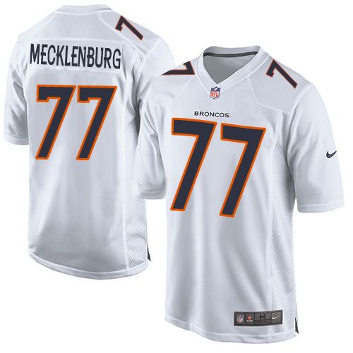 Denver Broncos #77 Karl Mecklenburg White Men's Stitched Game Event Jersey Men's