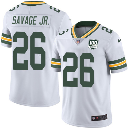 Packers #26 Darnell Savage Jr. White Youth 100th Season Stitched Vapor Untouchable Limited Jersey