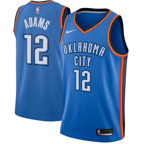 Oklahoma City Thunder #12 Steven Adams Blue Swingman Icon Edition Jersey Mens