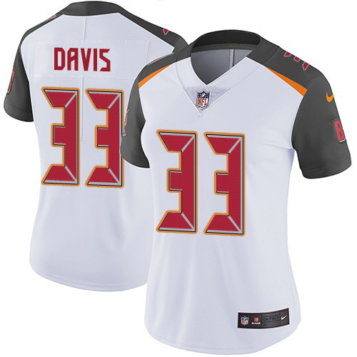 Tampa Bay Buccaneers #33 Carlton Davis III White Women's Stitched Vapor Untouchable Limited Jersey Womens