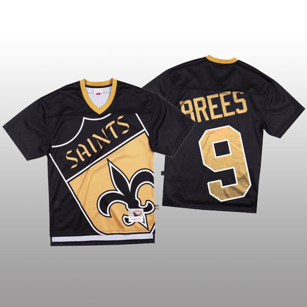New Orleans Saints #9 Drew Brees Black Men's Mitchell & Nell Big Face Fashion Limited Jersey