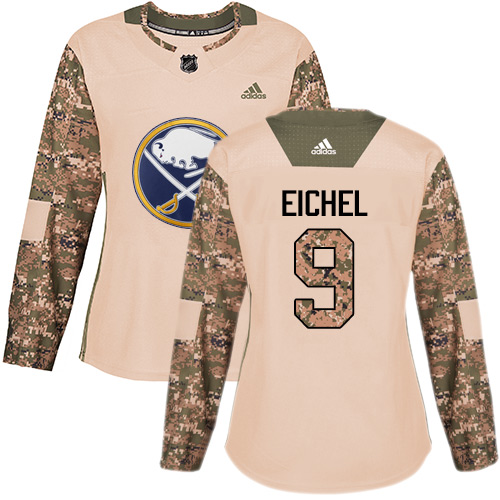 Adidas Buffalo Sabres #9 Jack Eichel Camo Authentic 2017 Veterans Day Women's Stitched Jersey Womens