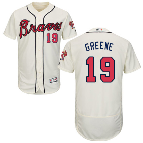 Atlanta Braves #19 Shane Greene Cream Flexbase Authentic Collection Stitched Jersey Men's