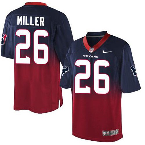 Houston Texans #26 Lamar Miller Navy Blue/Red Men's Stitched Elite Fadeaway Fashion Jersey Men's