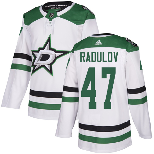 Adidas Dallas Stars #47 Alexander Radulov White Road Authentic Youth Stitched Jersey Youth