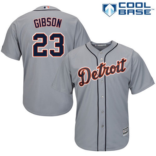 Detroit Tigers #23 Kirk Gibson Grey Cool Base Stitched Youth Jersey Youth