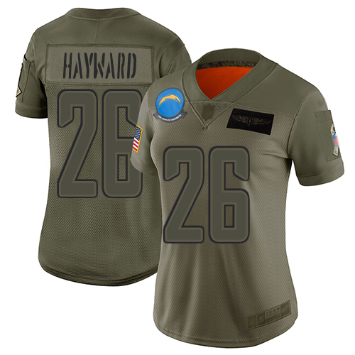 Los Angeles Chargers #26 Casey Hayward Camo Women's Stitched Limited 2019 Salute to Service Jersey Womens
