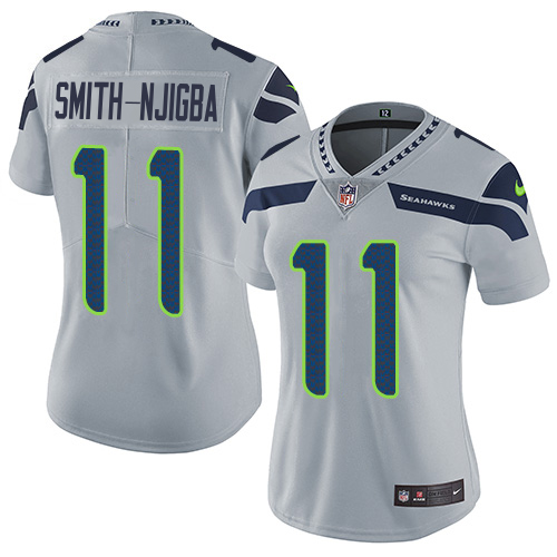 Seahawks #11 Jaxon Smith-Njigba Grey Alternate Women's Stitched Vapor Untouchable Limited Jersey