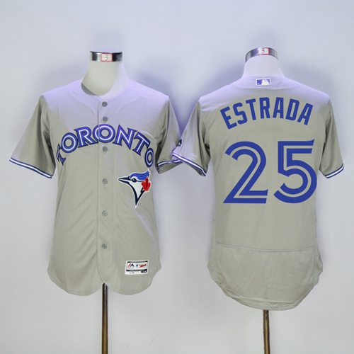 Toronto Blue Jays #25 Marco Estrada Grey Flexbase Authentic Collection Stitched Jersey Men's