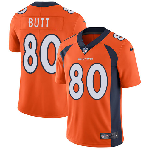 Denver Broncos #80 Jake Butt Orange Team Color Men's Stitched Vapor Untouchable Limited Jersey Men's