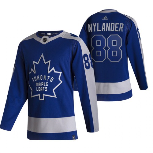 Toronto Maple Toronto Maple Leafs #88 William Nylander Blue Men's Adidas 2020-21 Reverse Retro Alternate Jersey Men's